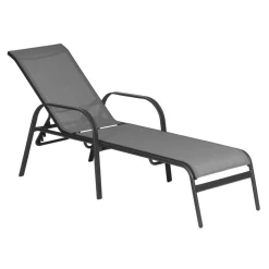 Sonnenliege 'Annette' grau 65,5 x 115,5 x 183 cm