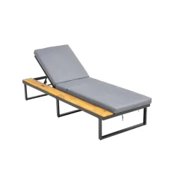 Sonnenliege 'Fano' beige/grau 196 x 70 x 30 cm