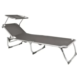 Sonnenliege 'Kiso' klappbar/verstellbar grau 60 x 31 x 192 cm