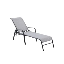 Sonnenliege 'Laura' grau 171 x 61,5 x 94,5 cm