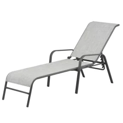 Sonnenliege 'Laura' grau 171 x 61,5 x 94,5 cm