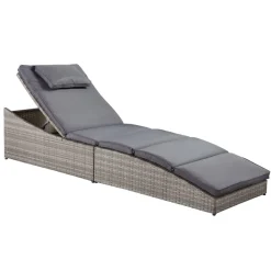Sonnenliege 'Michelle' klappbar grau 60 x 40 x 200 cm