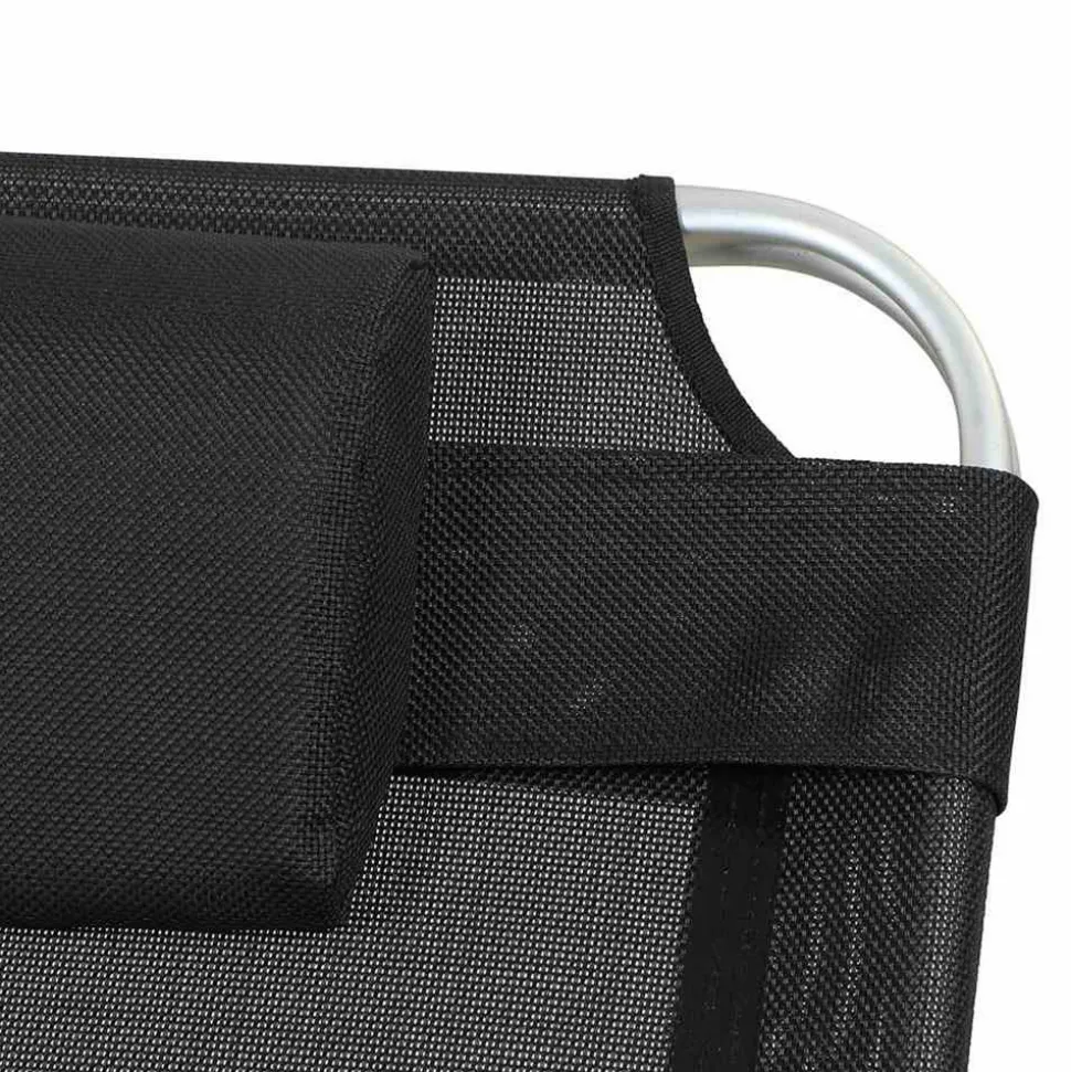 Sonnenliege 'Sole' klappbar schwarz 69,5 x 105 x 226 cm