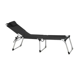 Sonnenliege 'Sole' klappbar schwarz 69,5 x 105 x 226 cm