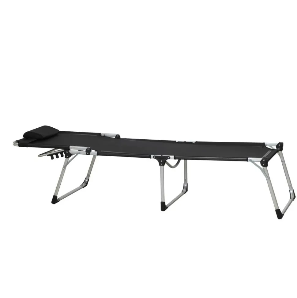 Sonnenliege 'Sole' klappbar schwarz 69,5 x 105 x 226 cm