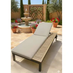 Sonnenliege 'Carina' beige/braun 208 x 89 x 40 cm