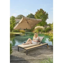 Sonnenliege 'Carina' beige/braun 208 x 89 x 40 cm
