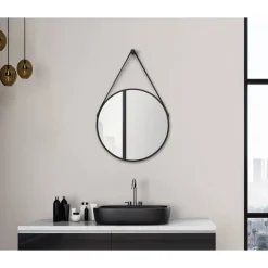 Spiegel 'Silver Coiffeur' schwarz Ø 50 cm