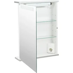 Spiegelschrank 'Cento' aluminiumfarben Hochglanz 50 x 65 x 14 cm