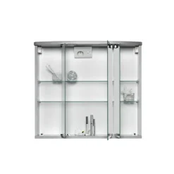 Spiegelschrank 'Doro' aluminiumfarben matt 67,4 x 60 x 22 cm