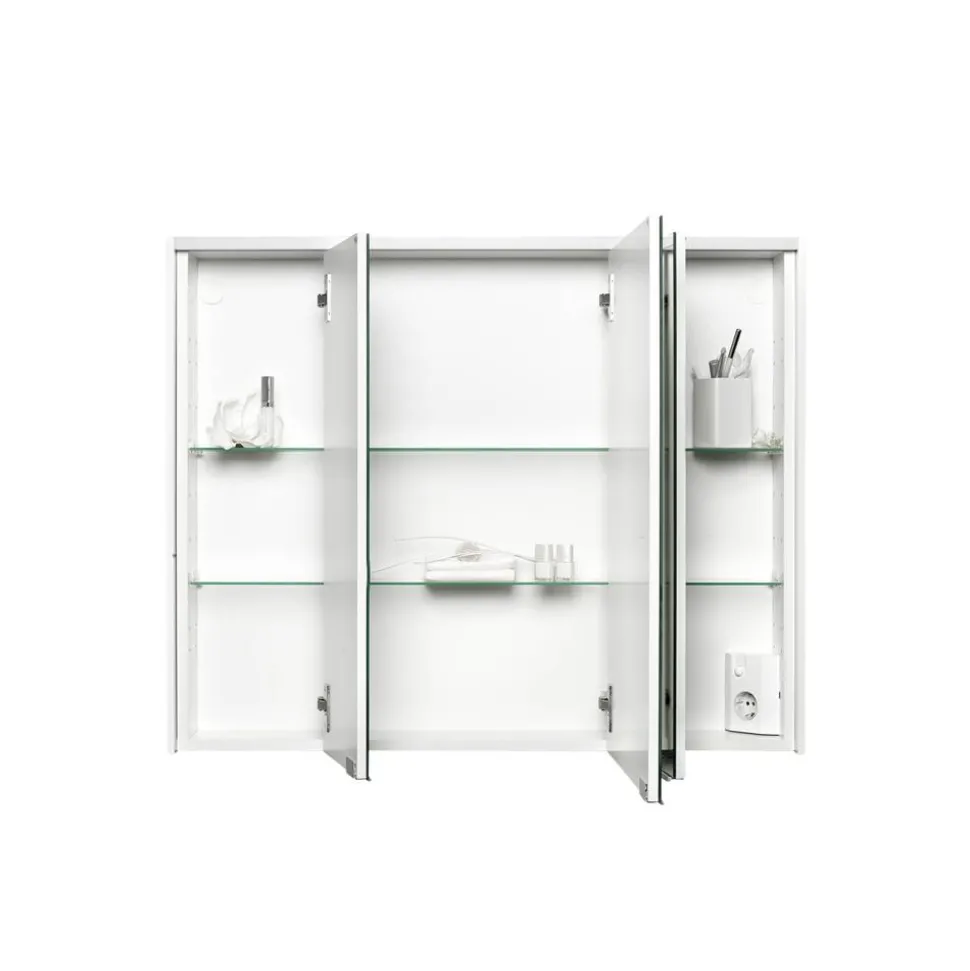 Spiegelschrank 'KHX' weiß Hochglanz 90,4 x 74 x 14,2 cm