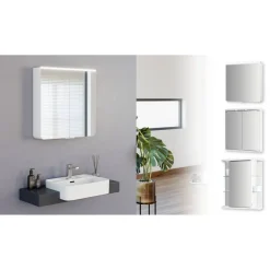 Spiegelschrank 'Xanto Line' weiß Hochglanz 62,9 x 66,2 x 15 cm