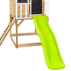 Spielhaus 'Holli 2' naturfarben/schwarz mit Rutsche und Schaukel 352 x 280 x 224 cm