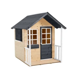 Spielhaus 'Holli' naturfarben/schwarz 137 x 121 x 140 cm