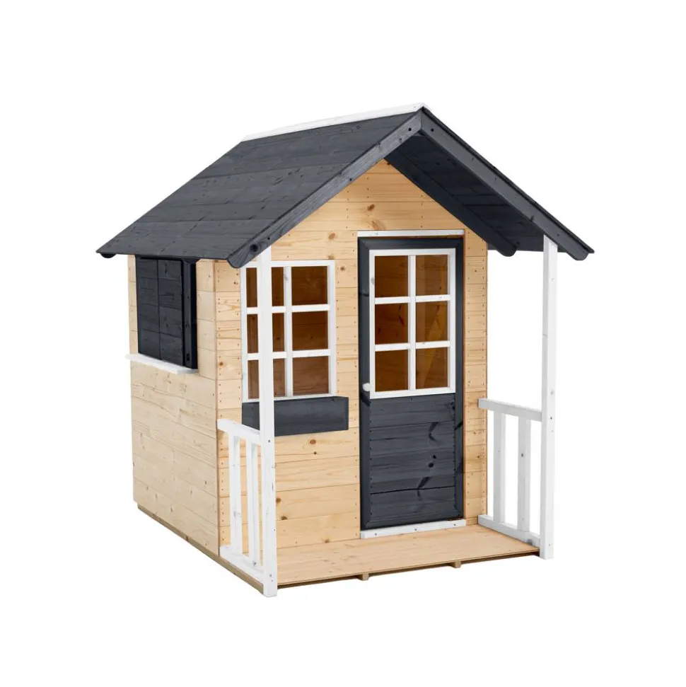 Spielhaus 'Holli' naturfarben/schwarz 137 x 121 x 140 cm