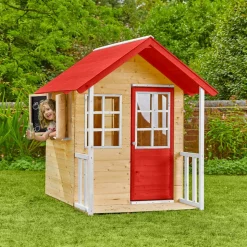 Spielhaus 'Lolla' naturfarben/rot 135 x 120 x 139 cm