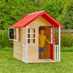Spielhaus 'Lolla' naturfarben/rot 135 x 120 x 139 cm