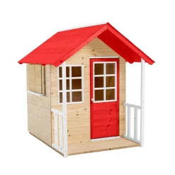 Spielhaus 'Lolla' naturfarben/rot 135 x 120 x 139 cm