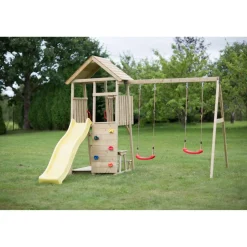 Spielturm 'Giraffe' Natur Kiefernholz 280 x 340 x 270 cm