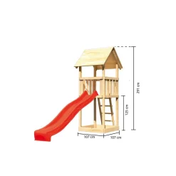 Spielturm 'Lotti' 107 x 291 cm naturbelassen