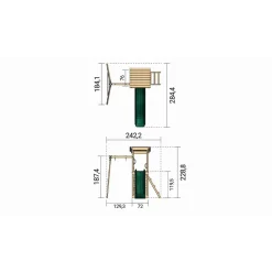 Spielturm 'Lyon' Sockelmaße 242,2 x 119,5 x 242,2 cm