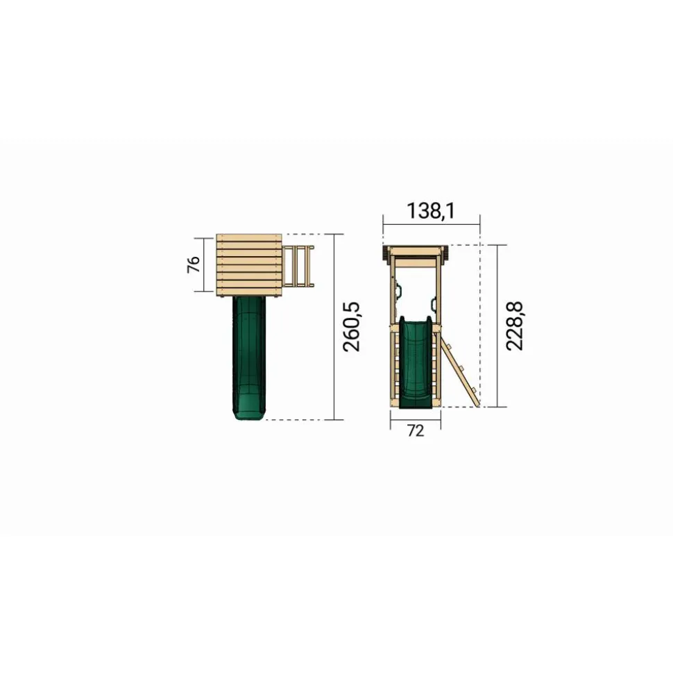 Spielturm 'Nizza' Sockelmaße 138,1 x 72 x 228,8 cm