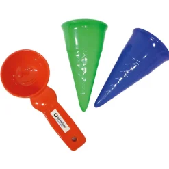 Spielzeug-Set 'Gelateria' 3-teilig im Netz rot/grün/blau