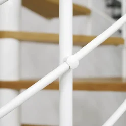 Spindeltreppe 'Oslo' weiß/buche Ø 140 cm