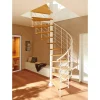 Spindeltreppe 'Oslo' weiß/buche Ø 120 cm