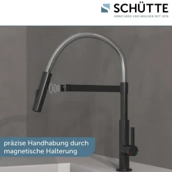Spiralfeder-Spültischarmatur 'Miami' matt schwarz/chrom