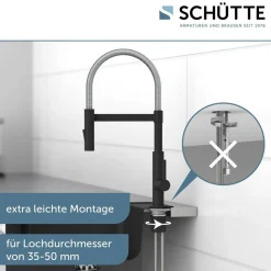 Spiralfeder-Spültischarmatur 'Miami' matt schwarz/chrom