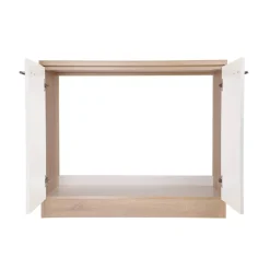 Spülenunterschrank 'Merle' weiß/eichefarben 100 x 84,8 x 60 cm