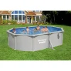 Stahlwandpool Komplett-Set 'Hydrium™' mit Sandfilteranlage oval granitgrau 500 x 366 x 122 cm