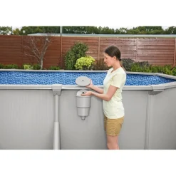 Stahlwandpool Komplett-Set 'Hydrium™' mit Sandfilteranlage oval granitgrau 500 x 366 x 122 cm