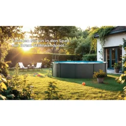 Stahlwandpool-Set 'Anthracite' Ø 300 × 120 cm