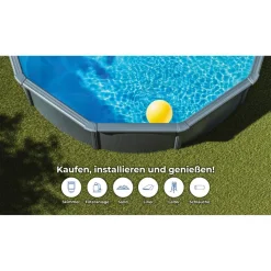Stahlwandpool-Set 'Anthracite' Ø 300 × 120 cm