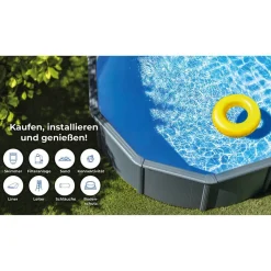Stahlwandpool-Set 'Anthracite' oval 610 × 375 × 132 cm
