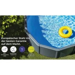 Stahlwandpool-Set 'Anthracite' oval 610 × 375 × 132 cm