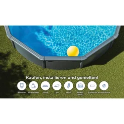 Stahlwandpool-Set 'Anthracite' Ø 460 × 132 cm