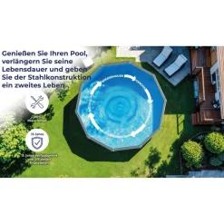 Stahlwandpool-Set 'Anthracite' Ø 460 × 132 cm
