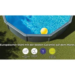 Stahlwandpool-Set 'Anthracite' Ø 460 × 132 cm