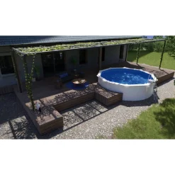 Stahlwandpool-Set 'Bora Bora' Ø 350 x 120 cm mit Sicherheitsleiter und Kartuschenfilter