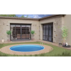 Stahlwandpool-Set 'Madagascar' Ø 420 x 150 cm mit Trittleiter und Sandfilteranlage
