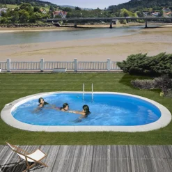 Stahlwandpool-Set 'Sumatra' 800 x 400 x 120 cm mit Trittleiter und Sandfilteranlage