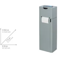 Stand WC-Garnitur 'Imon' 6-in-1 matt grau mit Ablage