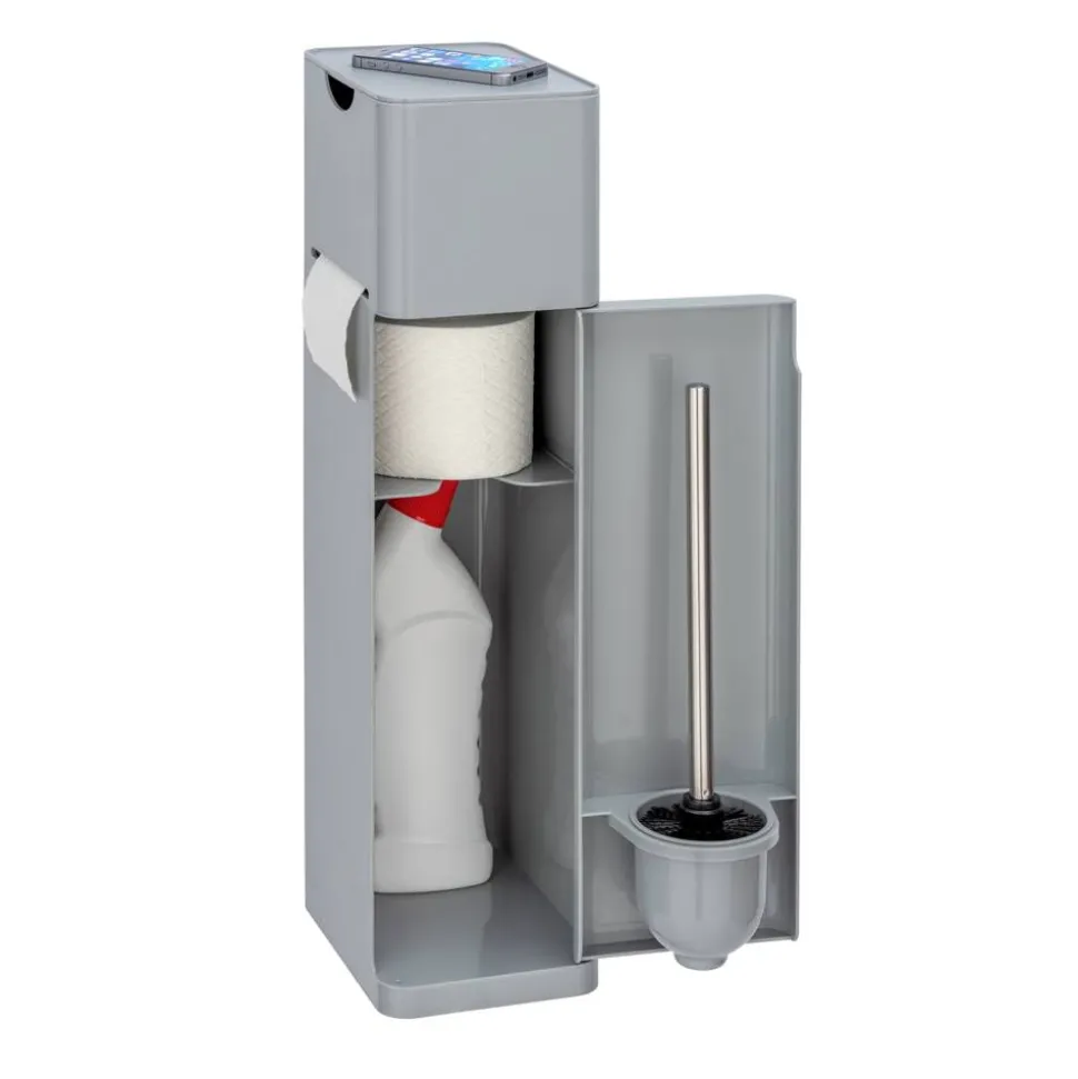 Stand WC-Garnitur 'Imon' 6-in-1 matt grau mit Ablage