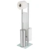 Stand WC-Garnitur 'Rivalta' 3-in-1 edelstahlfarben Standfuß aus Glas