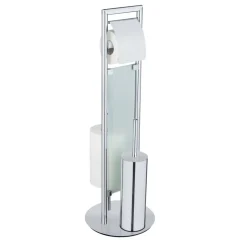 Stand WC-Garnitur 'Sulmona' 3-in-1 edelstahlfarben