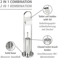 Stand WC-Garnitur 'Vasto' 2-in-1 chromfarben