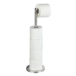 Stand Toilettenpapierhalter edelstahlfarben matt für 5 Rollen